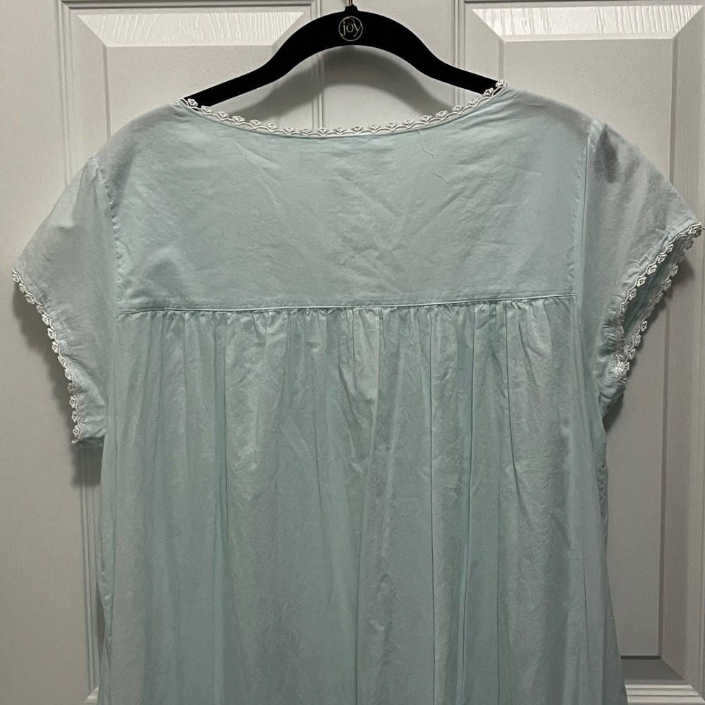 Eileen West Nightgown Womens M Blue Full Length Cottagecore Granny Sleepwear - Picture 8 of 11